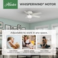 thumbnail image 2 of Hunter 52 inch Indoor Ceiling Fan with LED Light - White Ceiling Fan with Pull Chain, For Bedroom or Living Room, Low Profile Mount, No Remote, 5 Blades, Includes Bulbs - Newsome 53313, Fresh White, 2 of 16