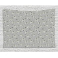 thumbnail image 1 of Hipster Tapestry, Cute Bear Faces with Glasses and Doodle Triangles Dots Nursery Pattern, Wall Hanging for Bedroom Living Room Dorm Decor, 80W X 60L Inches, Pale Grey Black Beige, by Ambesonne, 1 of 2