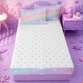 thumbnail image 4 of meiyoeat Colorful Gradient Zipper Twin Comforter Sets with Fitted Sheet and 2 Pillowcases,Cute Rainbow Stars Print Zipper Bedding Set For Girl,Reversible,4-Piece, 4 of 7