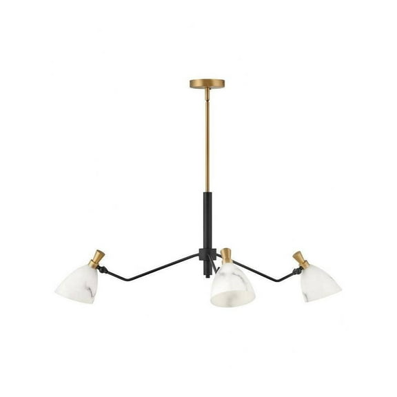 Modern Three Light Chandelier in Heritage Brass Finish Bailey Street Home 81-Bel-4528768