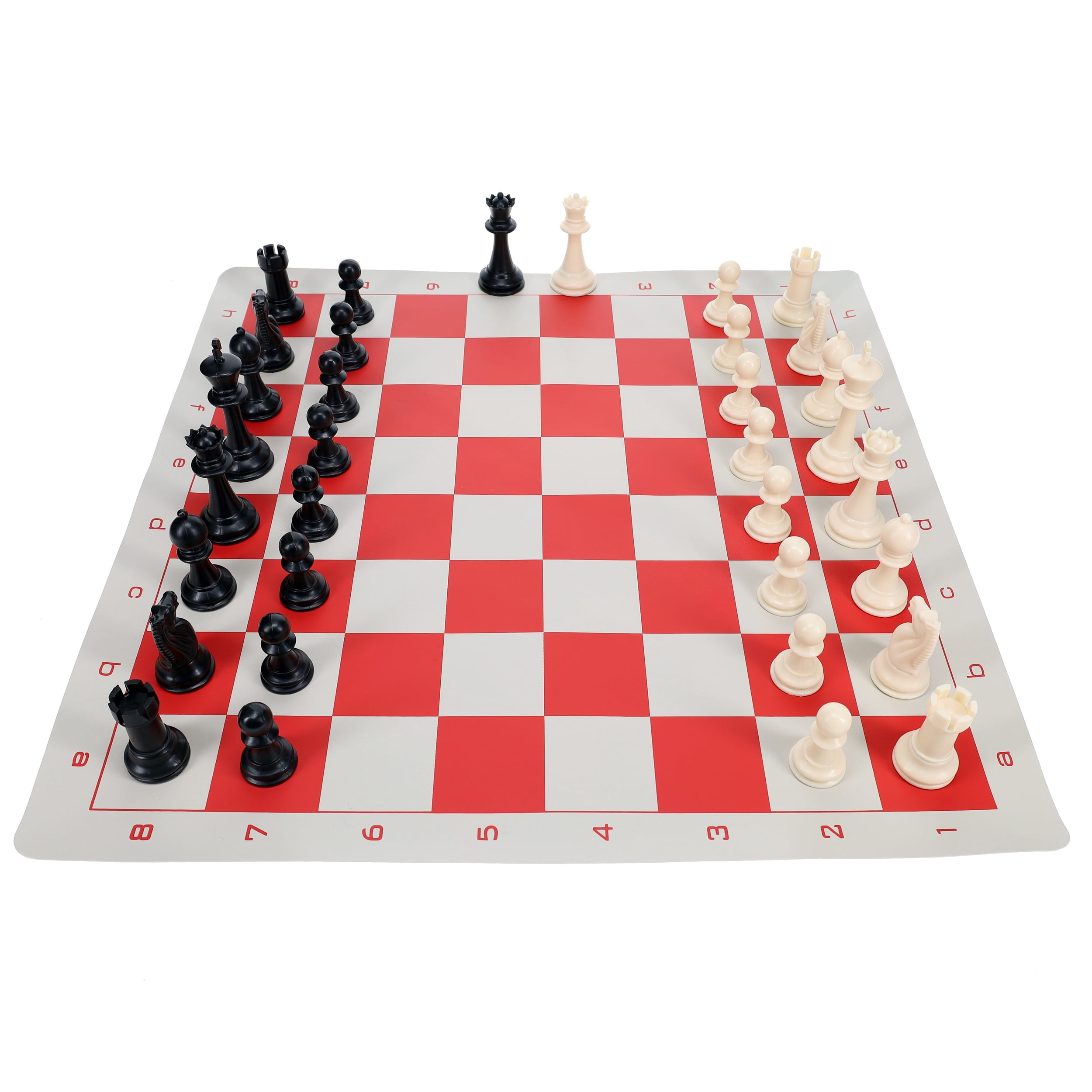 WE Games Best Value Plastic Staunton Tournament Chess Set - Vinyl Board