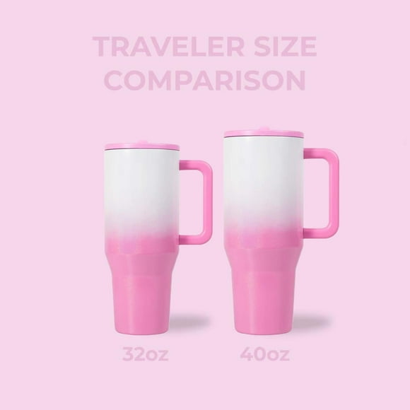 Hydro Jug 32oz Water Bottle – Leak-Proof, Reusable, Insulated Stainless Steel Tumbler with Handle(Gradient pink)