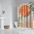 thumbnail image 3 of Extra Long Boho Shower Curtain 72x84 Inches - Vintage Floral & Tropical Leaves Pattern, Waterproof Bohemian Bathroom Decor with 12 Hooks, Tribal Rustic Style, 3 of 5