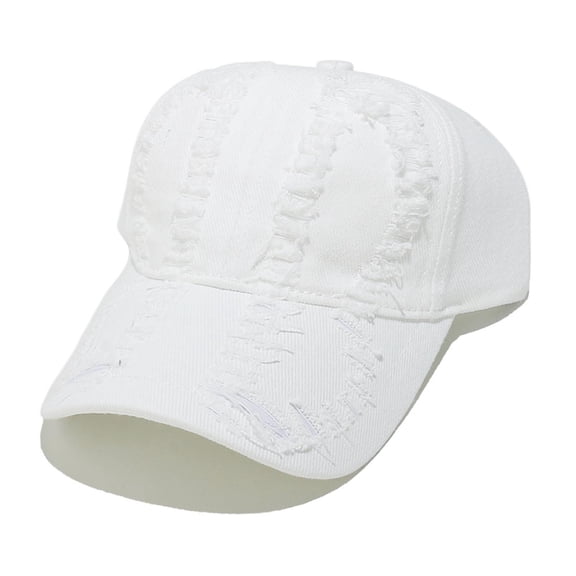Cxenplz Vintage Distressed Baseball Cap for Women Men Ripped Washed Denim Dad Hat Low Profile Adjustable Headwear