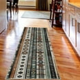 thumbnail image 3 of Ambesonne Southwestern Decorative Rug Carpet, Squares Boho Ethnic, 2' 5" x 7' 5", Redwood Dark Taupe, 3 of 3