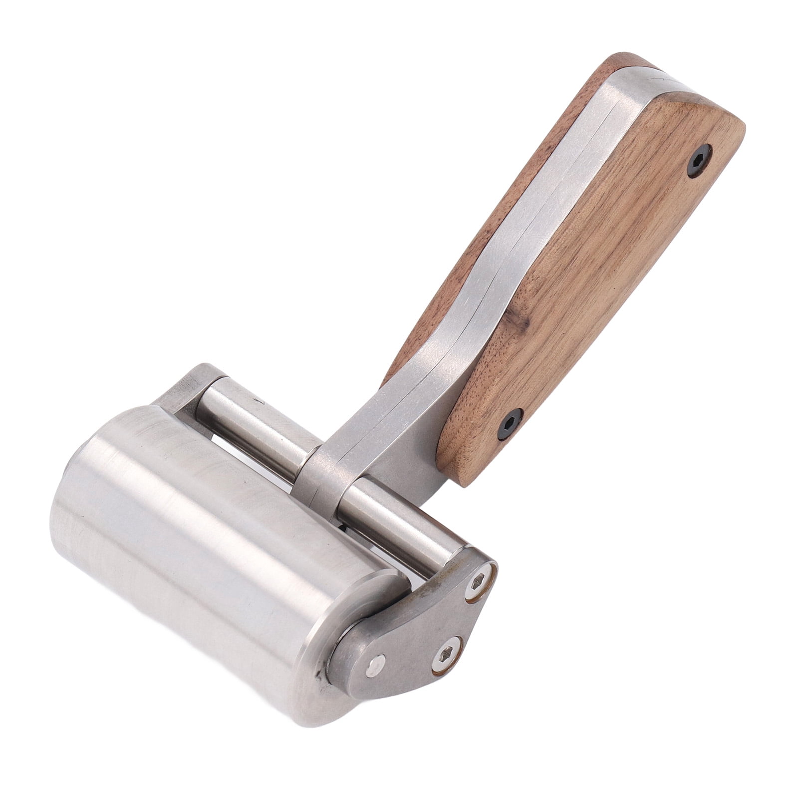 LAZIOEGR Leather Roller Stainless Steel Double Bearing Design Leather Press Edge Seam Roller Tool, Heavy Duty Crafting Accessory for Leather Gluing and Laminating, 7.48 inches / 19 cm Length