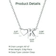 thumbnail image 6 of ChicSilver Heart Initial Necklace Sterling Silver A-Z Letter Necklaces for Women Birthday Gifts For Her, 6 of 8
