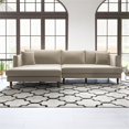 thumbnail image 5 of Pemberly Row Modern L-Shaped Pillow Back Velvet Left-Facing Sectional in Beige, 5 of 9