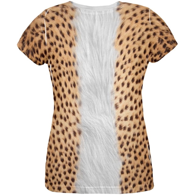 T-shirt pour Femmes à Imprimé Intégral de Costume de Guépard d'Halloween
