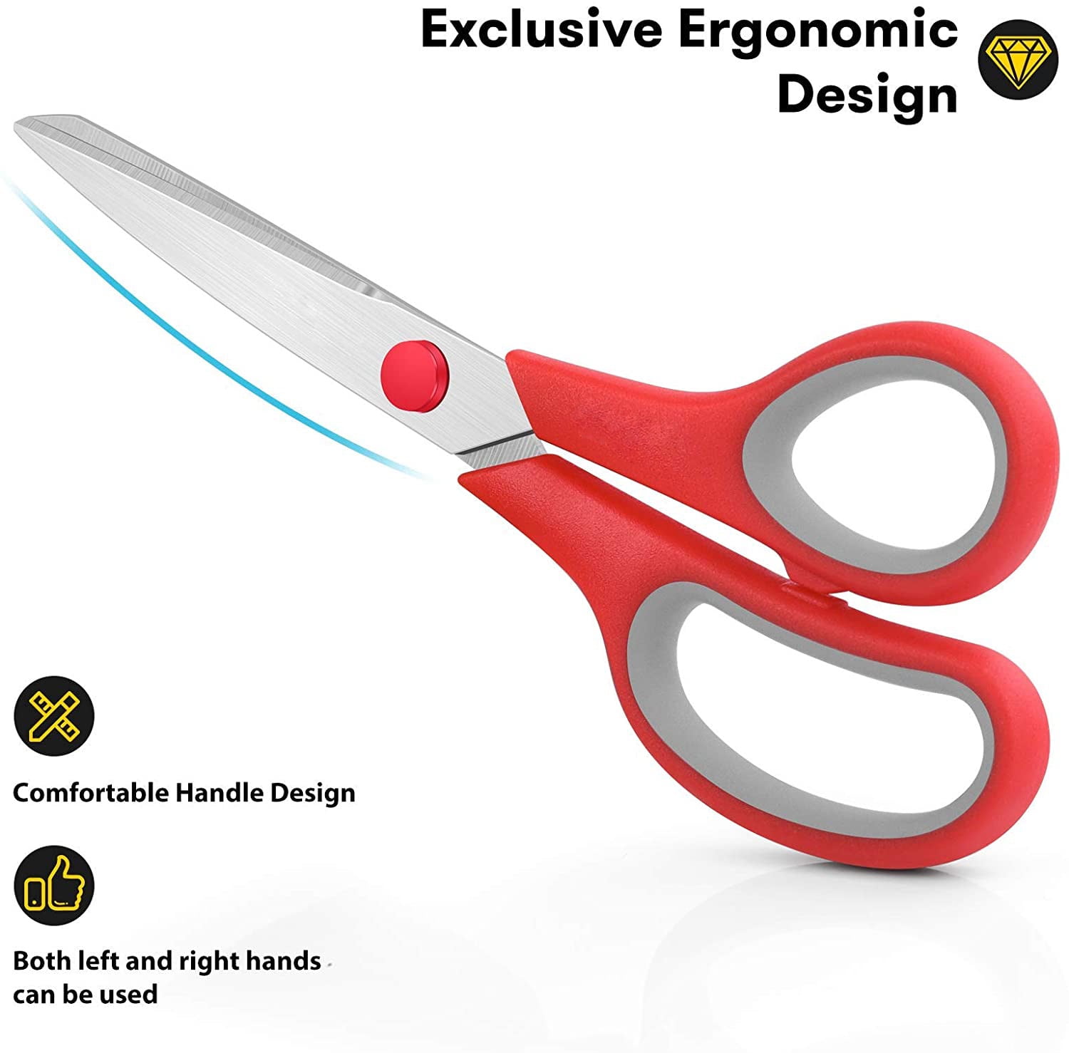 Invoibler 8"Craft Shears ,Arts and Craft Scissors,Household Scissors