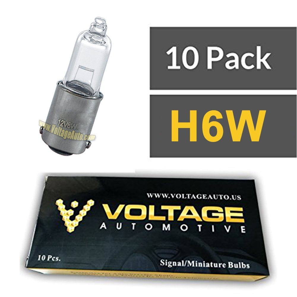 Voltage Automotive H6W 64132 Light Bulb For Signal Light Indicator Light  Parking Light Reverse Light,Pack of 10 