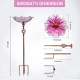 thumbnail image 4 of Birdbath MUMTOP de cristal de 79 cm de altura con estaca de metal, color rosa, 4 of 7