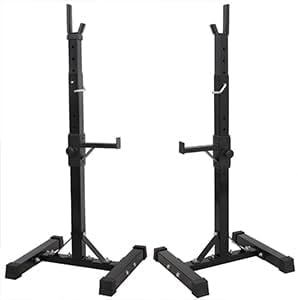 Adjustable Squat Rack Stands Pair of Sturdy Steel Bench Press Rack, Barbell Rack, 40''-66'' 550lbs Max Load Portable Weight Lifting Dumbbell Racks Stands for Home Gym, Black