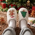thumbnail image 5 of TEAHOO Toddler Christmas Slippers Gingerbread Man Non-Slip Warm Indoor Bedroom Holiday Slippers White Christmas Trees Toddler 8, 5 of 7