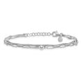 thumbnail image 5 of Auriga 925 Sterling Silver Rhodium-plated CZ 2 Strand 6.75inch w/1inch ext. Bracelet for Women, 5 of 6
