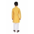 thumbnail image 3 of TRILOKI Kids Kurta Set for Boys Yellow Art Silk Indian Traditional Ethnic Wear, 3 of 5