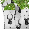thumbnail image 2 of Deer Grow Bags 5-Pack, Monochrome Animal Head, Heavyduty Fabric Pots with Handles for Plants, 2 Sizes, Black White, by Ambesonne, 2 of 3