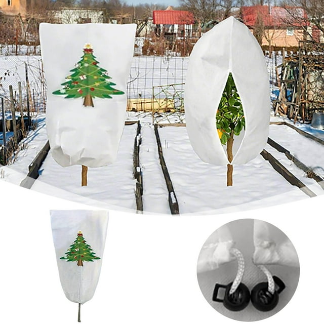 Housse de Protection avec Housse Antigel / Corde à Tirer Manteau d'Hiver Extérieur Arbustes Fruits en Pot Couverture en Tissu Réutilisable Housse de Gel pour Canapé d'Hiver Housse de Canapé en Cuir Rose Buisson pour Jardin d'Hiver