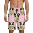 thumbnail image 2 of Rocae Panda Avocado for Men's Soft Sleep Pajama Shorts, Waistband and Pockets, 2 of 9