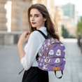 thumbnail image 6 of FORMRS Mini Backpack Purse for Women Quilted Travel Daypack Casual Shoulder Bag, Halloween Ghosts Purple, 6 of 7