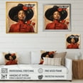 thumbnail image 4 of Designart "Woman with Red Roses Portrait" People Framed Wall Art - International Red African American Art Entryway Framed Wall Art Print, 4 of 6