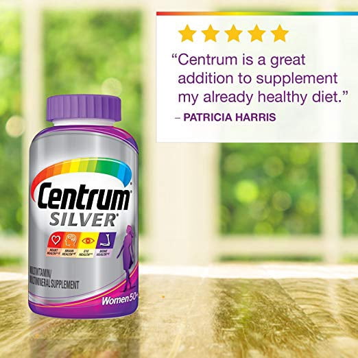 Centrum Silver Adult 166ct BONUS 33% Multivitamin / Multimineral Supplement Tablet, Vitamin D3, Age 50+