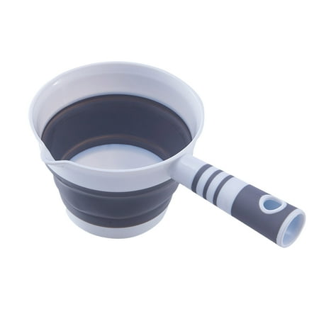 

Folding Water Ladle Collapsible Spoon Collapsible Scoop Cup for Kitchen Ladles Bathroom Washing Water Scoop Pink Grey