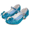 thumbnail image 4 of Quealent Girls Toddler/Little Kid Jada Dress Mary Jane Pumps Bow Low Heels Party Wedding Princess Shoes Blue for Size 4, 4 of 6