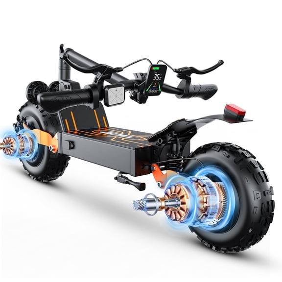 ASKGO GT28 Electric Scooterfor Adults, 3000W Dual Motor, 35MPH & 75-Mile Range, 48V 30A Battery&5 Speed, 11" Off-Road Tires, NFC & Mobile Charging, Foldable Sport Scooter for Commuting, 365LBS,UL2272