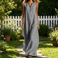 thumbnail image 6 of Iyufng Summer Dresses for Women 2026 Loose-Fit Casual Sleeveless Button-Down Patchwork Maxi Dress, 6 of 8