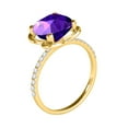 thumbnail image 3 of Mauli Jewels Rings for Women 2.25 Carat Diamond And Cushion Shape Amethyst Ring 4 Prong 10K Yellow Gold, 3 of 7