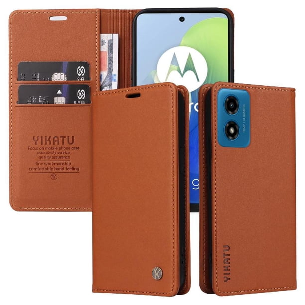 Funda para Motorola MOTO G04/G24 Estuche de Cuero PU Tipo Cartera con Ranuras para Tarjetas y Cierre Magnético