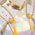 thumbnail image 5 of G'irl's Pop Star Stage Costume, Pop Singer White Gold Anime Game Cosplay Outfit, Long Sleeve Crop Top and Skirt Set for K'id's Halloween Birthday Party, 5 of 5