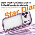 thumbnail image 2 of Dteck For iPhone 13 Pro Plating Cute Wave Frame Case with Luxury Bling Diamonds Sparkly Rhinestone for Women Girls Shockproof Slim Back Protective Phone Case, Purple, 2 of 7