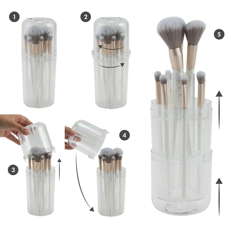 メイク道具・化粧小物 CANNAGE COUTURE COLLECTION BRUSH SET 10 Piece Makeup Brush Set for Eyes and Face with Pop-up