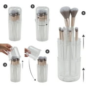 10 Piece Makeup Brush Set for Eyes and Face with Pop-up Brush Container. Candie Couture Brand.