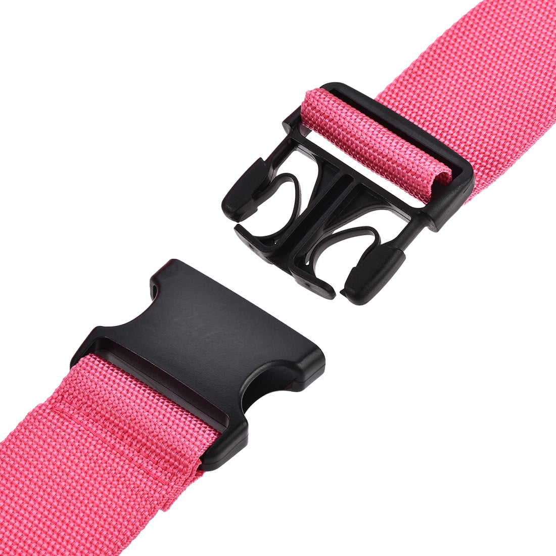 Unique Bargains Luggage Strap Suitcase Belt with 2 Buckles Cross Adjustable Accessory Rose Red
