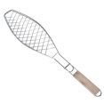 thumbnail image 1 of Grille de Poisson Barbecue Chromée avec Poignée en Bois (1 Pce, Marron), 1 of 5