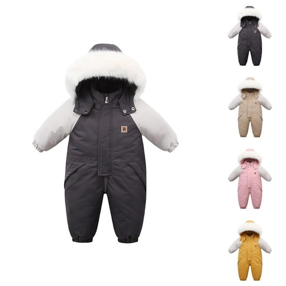 Girls Winter Coats Winter Clothes for Girls Girls Down Winter Thicken Hooded Coat Jacket Snowsuit Toddler Windproof Warm Jumpsuit Outwear Wear