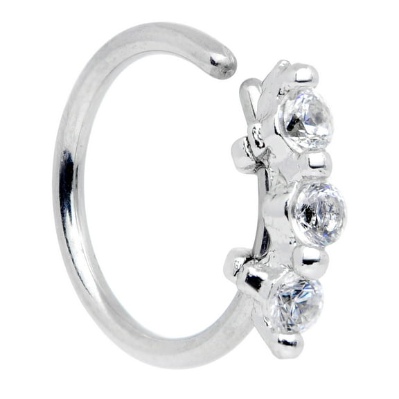 Body Candy Unisex Stainless Steel 20 Gauge 5/16" Clear Shine Seamless Ring Nose Ring Hoop Cartilage Ear Septum Piercing