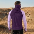 thumbnail image 5 of Dresfit Mens Sun Shirt Cooling Hooded Fishing Shirts 2026 Summer Long Sleeve Outdoor Pullover Sun Protection Big and Tall Workout Hoodies with Face Mask Purple 2XL, 5 of 9