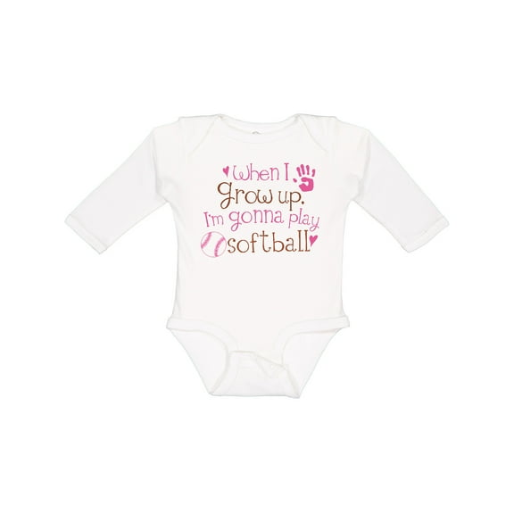 Inktastic Future Softball Player Girls Girls Long Sleeve Baby Bodysuit
