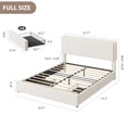 thumbnail image 2 of Teddy Fleece Upholstered Bed Frame with 2 Storage Drawers, Height Adjustable Cloud Headboard, Soft Platform Bed, Modern Style, No Box Spring Required, Cream, 2 of 7
