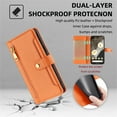 thumbnail image 3 of Jiahe Cover for Google Pixel 7, Multifunctional Wallet Case with Card Holder and Shoulder Strap,PU Leather Magnetic Closure Zipper Pocket Kickstand Wristband Flip Leather Cover, orange, 3 of 7