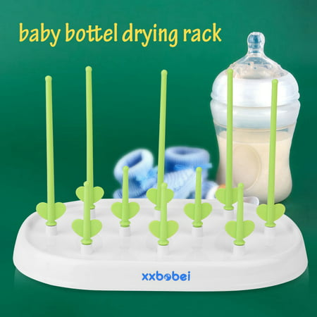 Dilwe Countertop Bottle Drying Rack,Portable Baby Feeding Milk Bottle Cup Drying Rack Dryer Drainer, Detachable Drying Rack Baby, Baby Bottle Drying