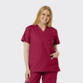 thumbnail image 1 of SPECTRUM UNIFORMS Scrub Tops Medical Unisex V-Neck Yoga Soft Fabric Medical Professionals Hospital and Lab Workwear Nurse Top Wine, 1 of 5