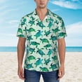 thumbnail image 4 of Balery Green Sea Turtle Print Men's Hawaiian Shirts Short Sleeve Beach Shirt Relaxed Fit Vacation Button Down Shirts-Large, 4 of 9