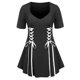 thumbnail image 1 of Camiseta de Oscilación de Talla Extra con Tiras Cruzadas Rosegal  Camisetas tallas grandes, 1 of 5