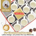 thumbnail image 3 of Boîte de Rangement pour Tasses, Conteneurs de Rangement pour Tasses de Noël avec Séparateurs, 2 Pack Coque Rigide pour 24 Tasses à Thé et Tasses à Café (Beige), 3 of 8