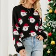 thumbnail image 3 of Mujeres Navideñas Séter Santa Santa Cuello Redondo Campo Larga RECHERO DE JARRA DRANTERDIDA PARA ENVIERNO DE OTORO, 3 of 7